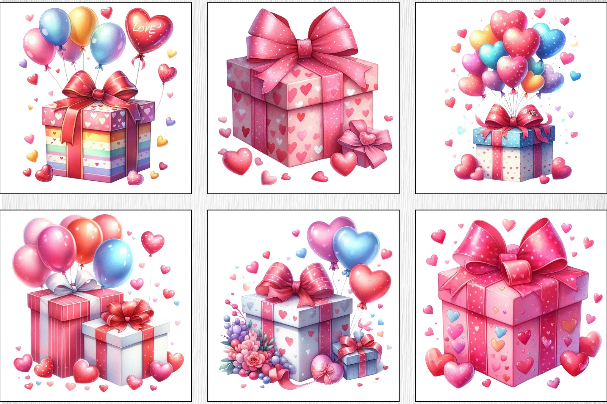Valentine Gift Box Balloons Clipart Bundle - CraftNest - Digital Crafting and Art