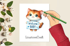 Set Of Blue Welcome Baby Clipart Bundle - CraftNest - Digital Crafting and Art