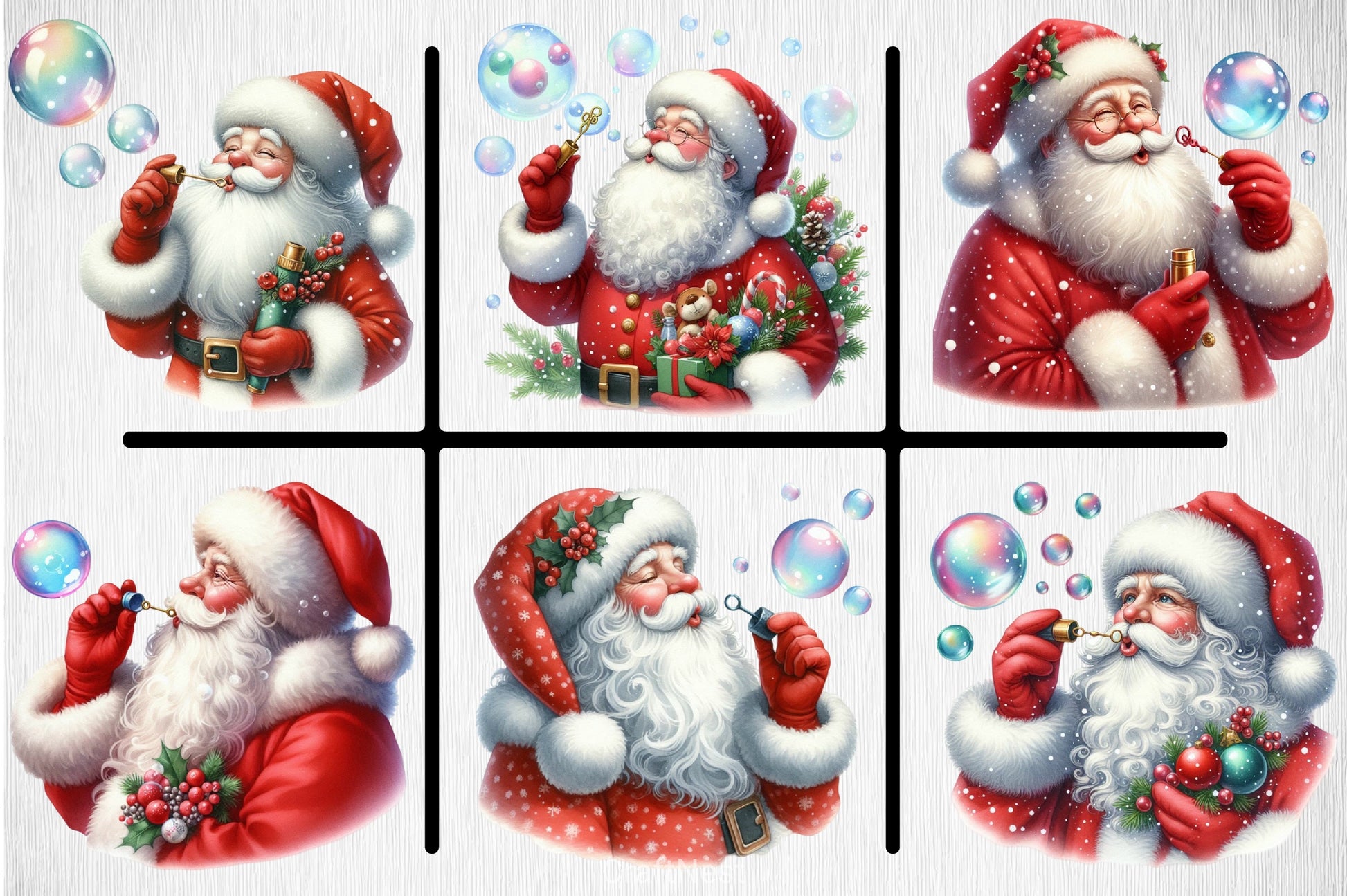 Santa Bubble Clipart Bundle - CraftNest - Digital Crafting and Art