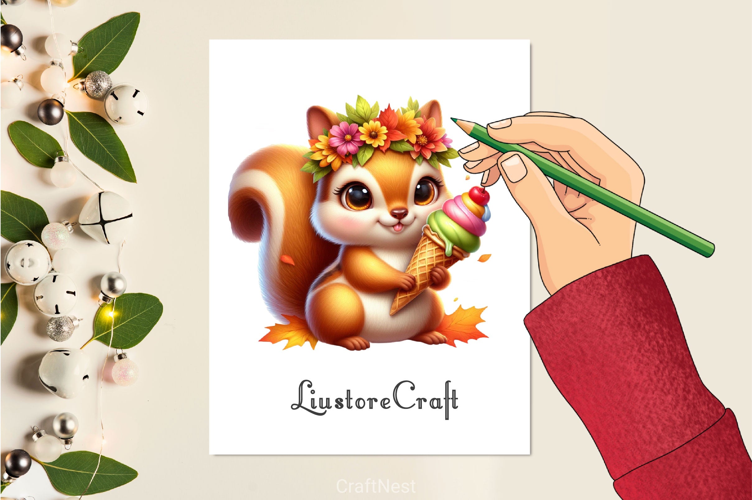 Cute Autumn Chipmunk Clipart Bundle - CraftNest - Digital Crafting and Art