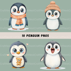 Penguins Clipart Bundle - CraftNest - Digital Crafting and Art