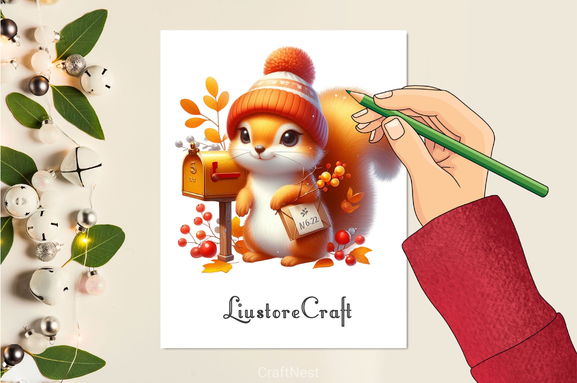 Autumn Squirrel With Mailbox Clipart Bundle 2 - CraftNest - Digital Crafting and Art