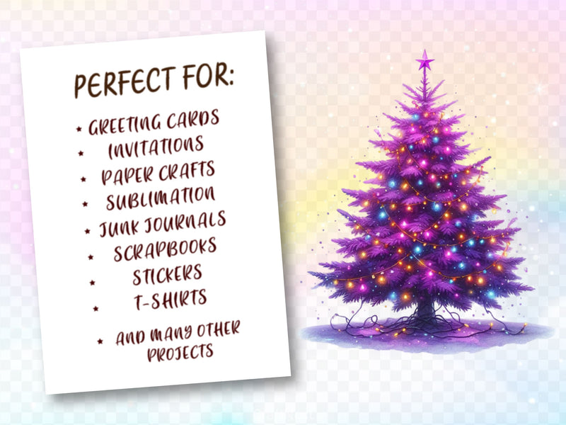 Purple Christmas Tree Clipart Bundle 2 - CraftNest - Digital Crafting and Art