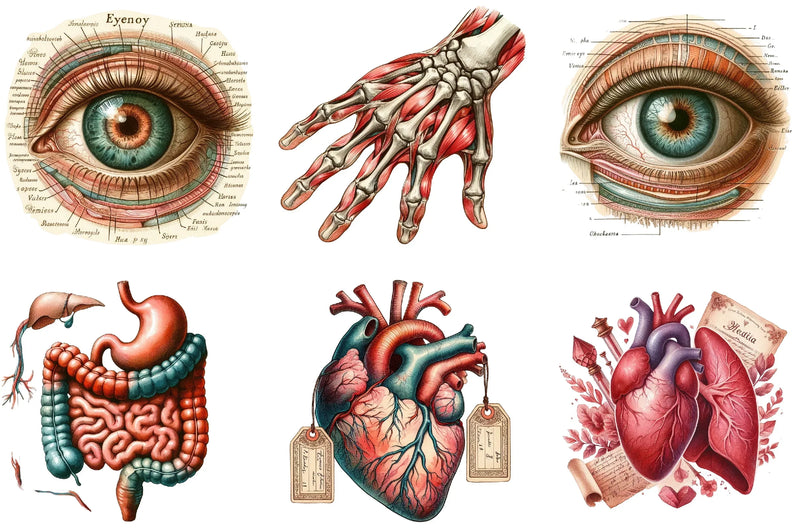 Vintage Antique Anatomy Clipart Bundle - CraftNest - Digital Crafting and Art