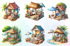 Tiki Hut Clipart Bundle - CraftNest - Digital Crafting and Art
