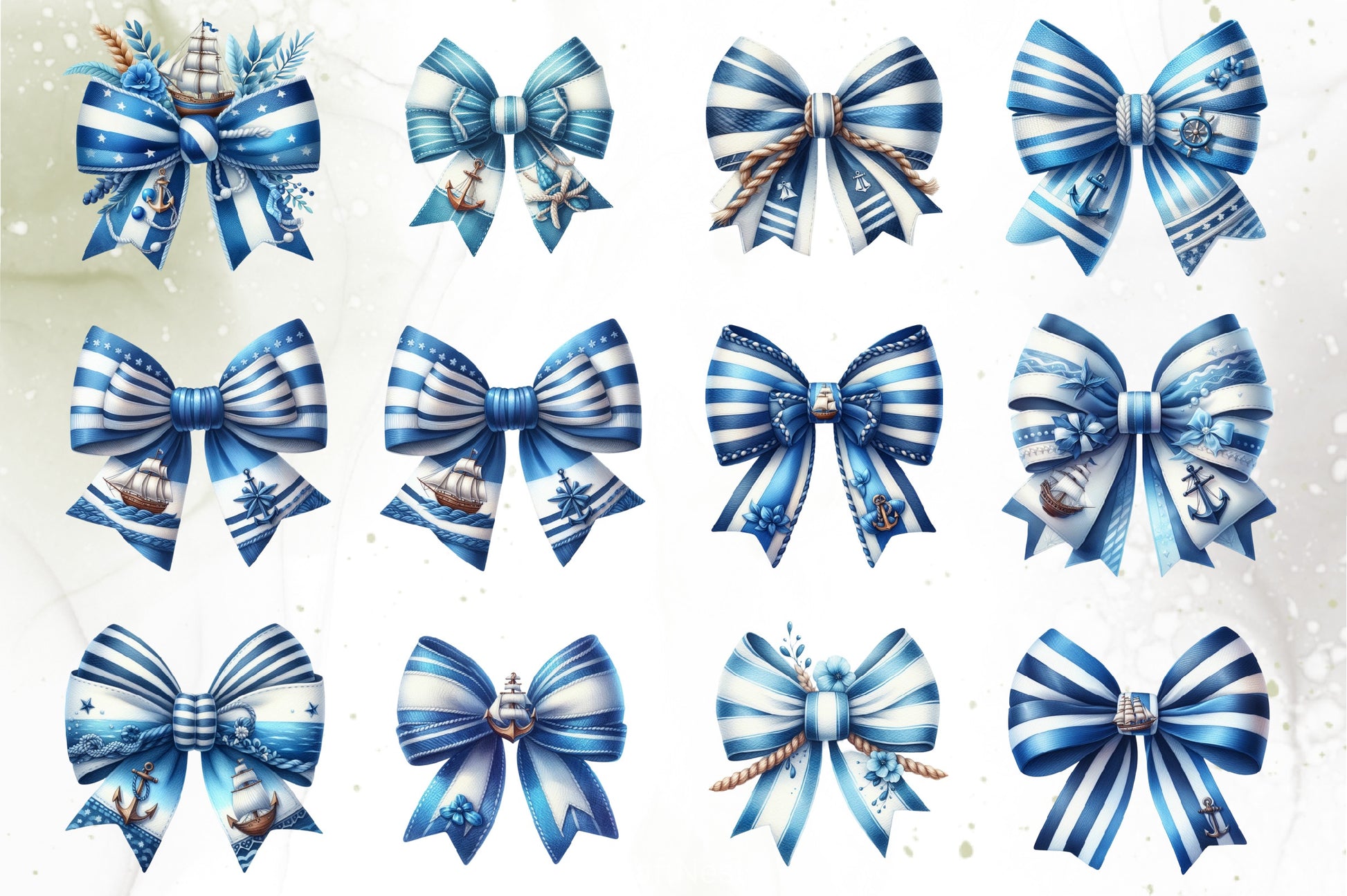 Blue Bows Clipart Bundle - CraftNest - Digital Crafting and Art