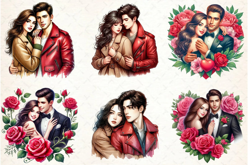 Romantic Couple Valentine Clipart Bundle - CraftNest - Digital Crafting and Art
