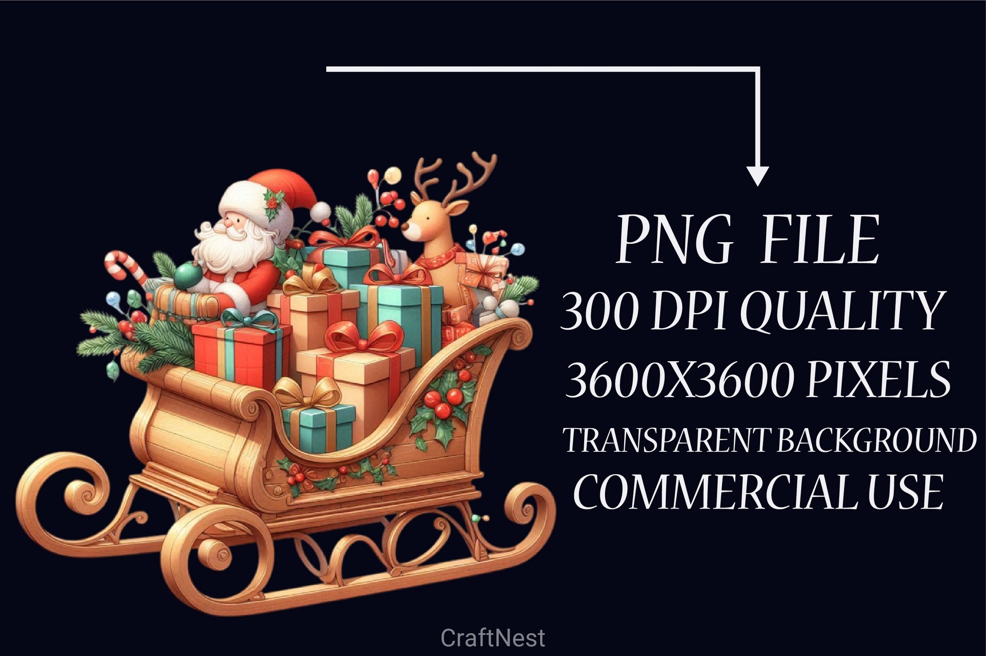 Christmas Sleigh Gifts Clipart Bundle - CraftNest - Digital Crafting and Art