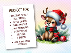 Funny Christmas Reindeer Clipart Bundle 6 - CraftNest - Digital Crafting and Art