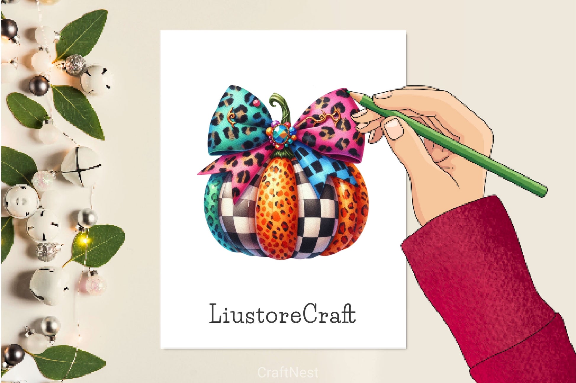 Checkered Pumpkin Clipart Bundle 2 - CraftNest - Digital Crafting and Art