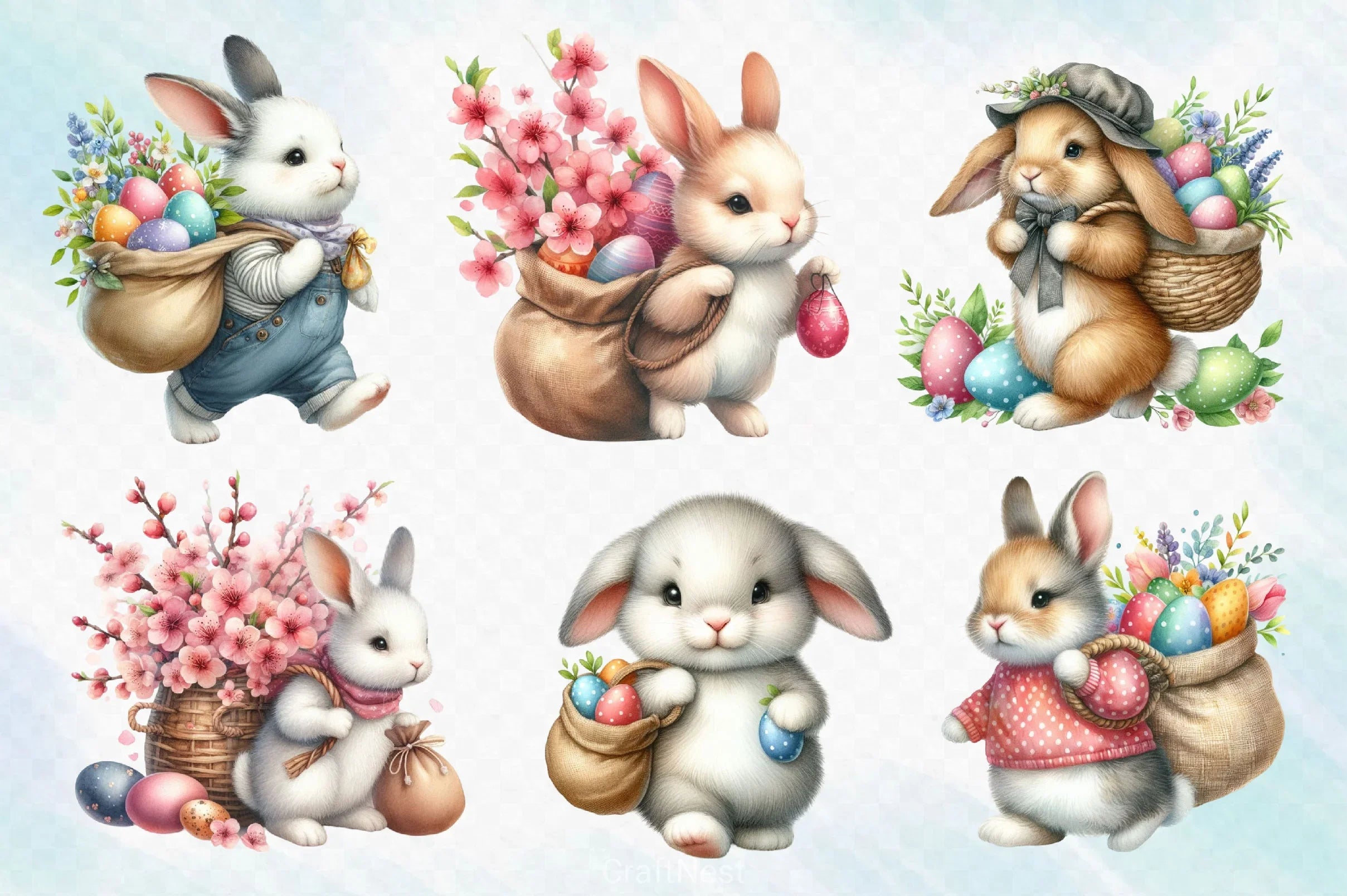 Easter Bunny Clipart Bundle 25 - CraftNest - Digital Crafting and Art