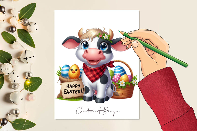 Easter Farm Animals Clipart Bundle - CraftNest - Digital Crafting and Art