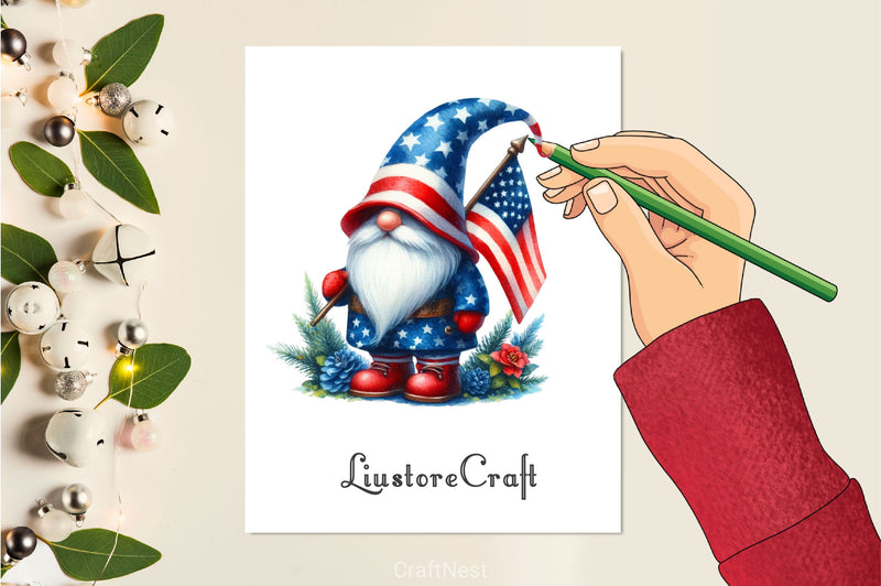 4th Of July Gnome Clipart Bundle 2 - CraftNest - Digital Crafting and Art