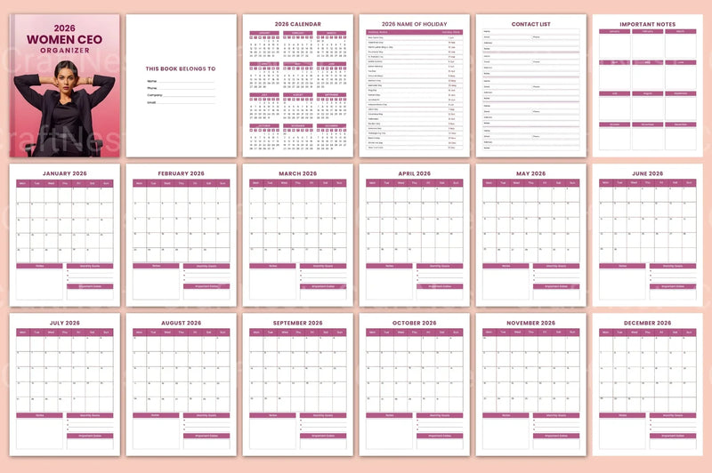 Women CEO Organizer - CraftNest - Digital Crafting and Art