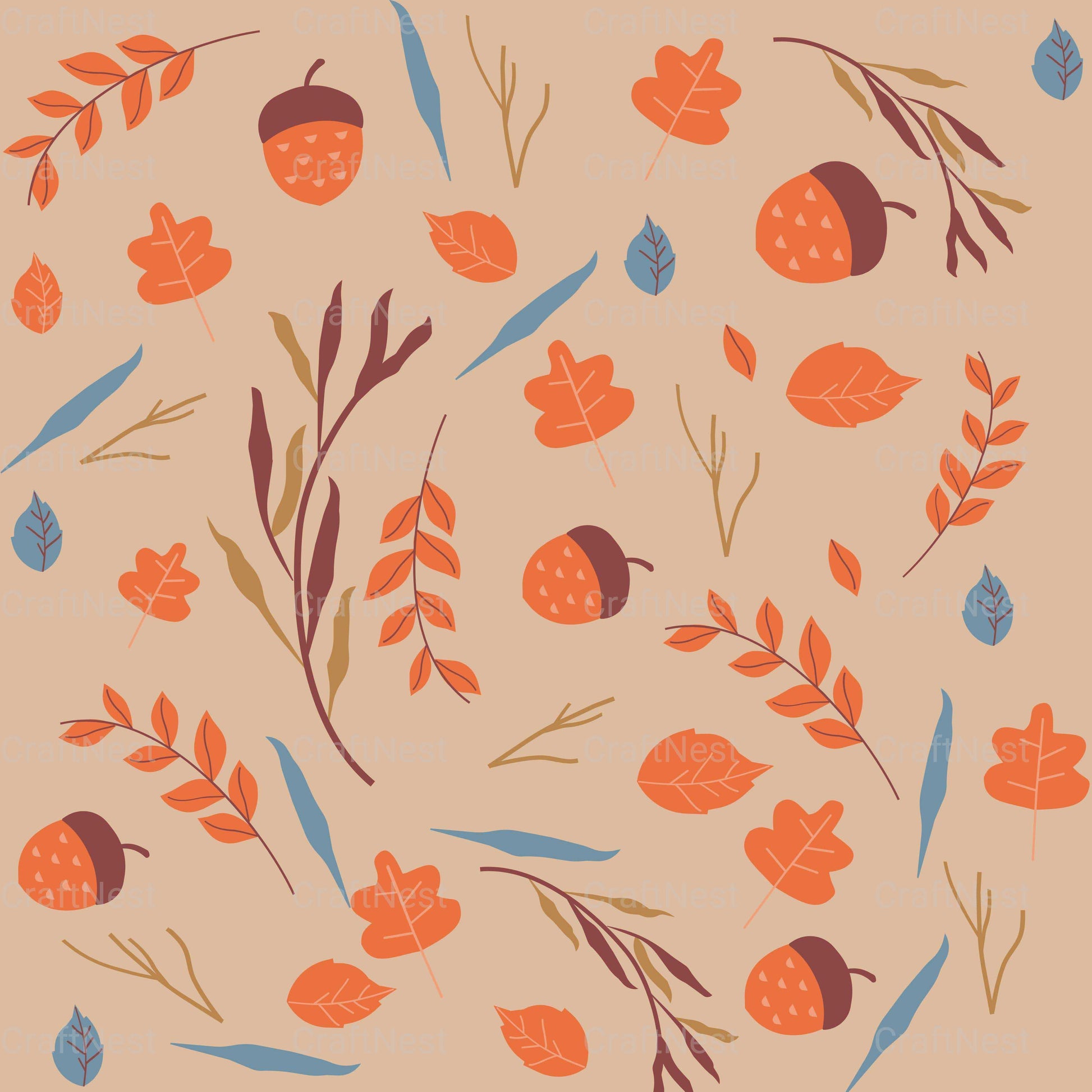 Fall Seamless Digital Paper - CraftNest - Digital Crafting and Art