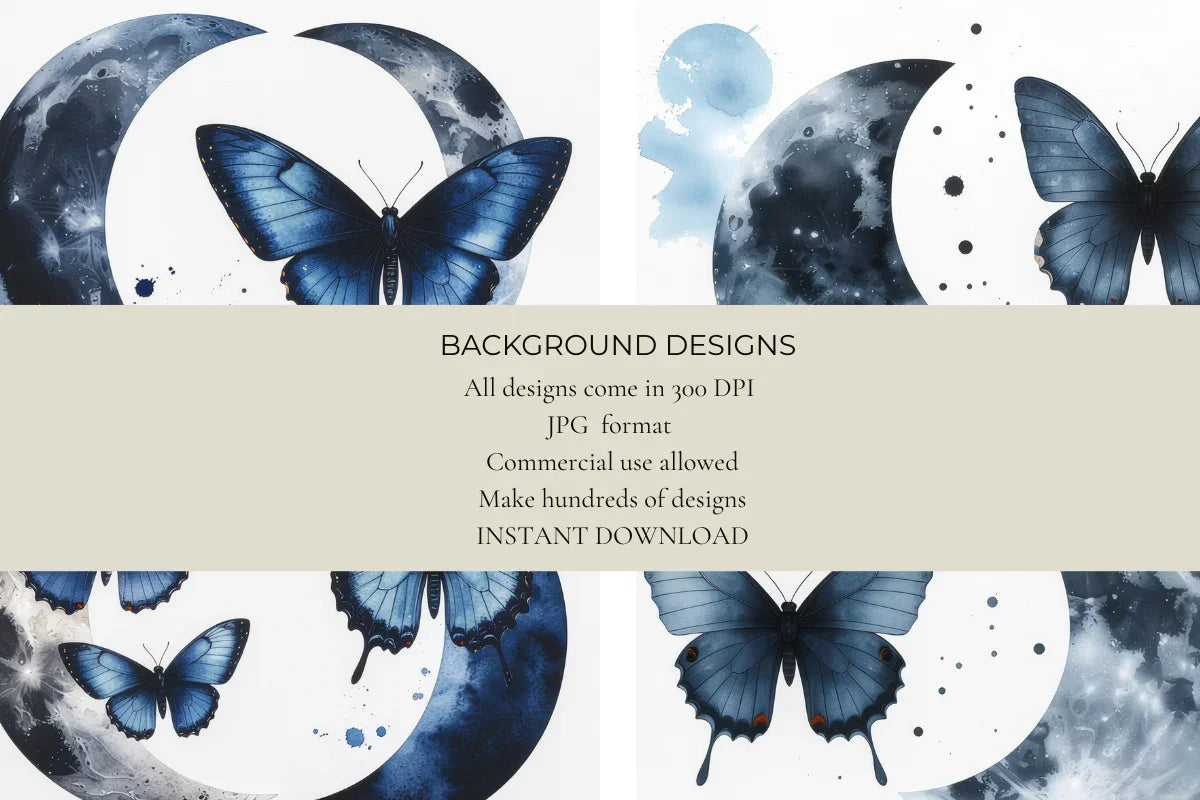 Moths & Moons Junk Journal Papers - CraftNest - Digital Crafting and Art