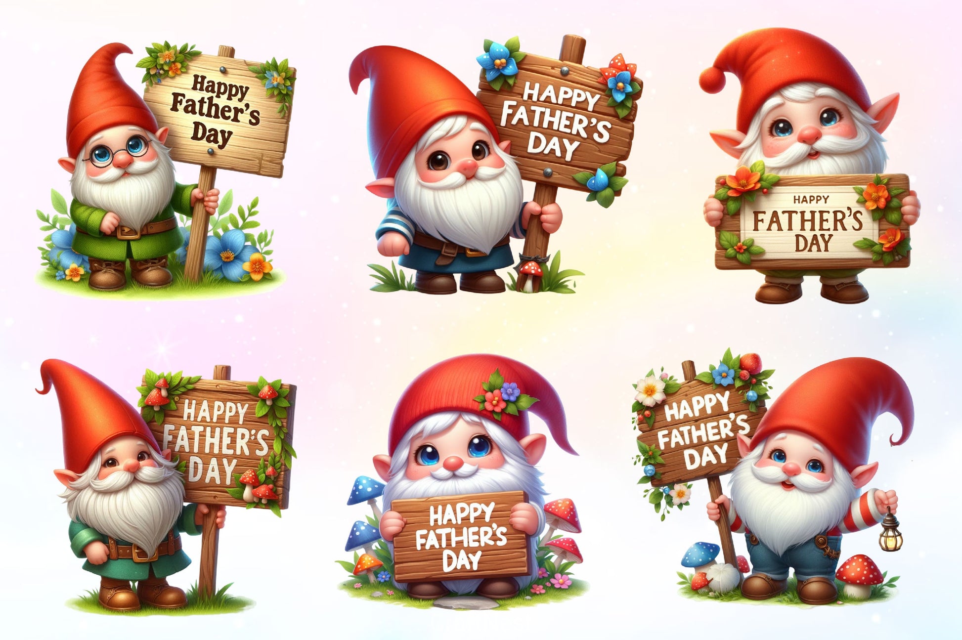 Happy Fathers Day Gnomes Clipart Bundle 2 - CraftNest - Digital Crafting and Art