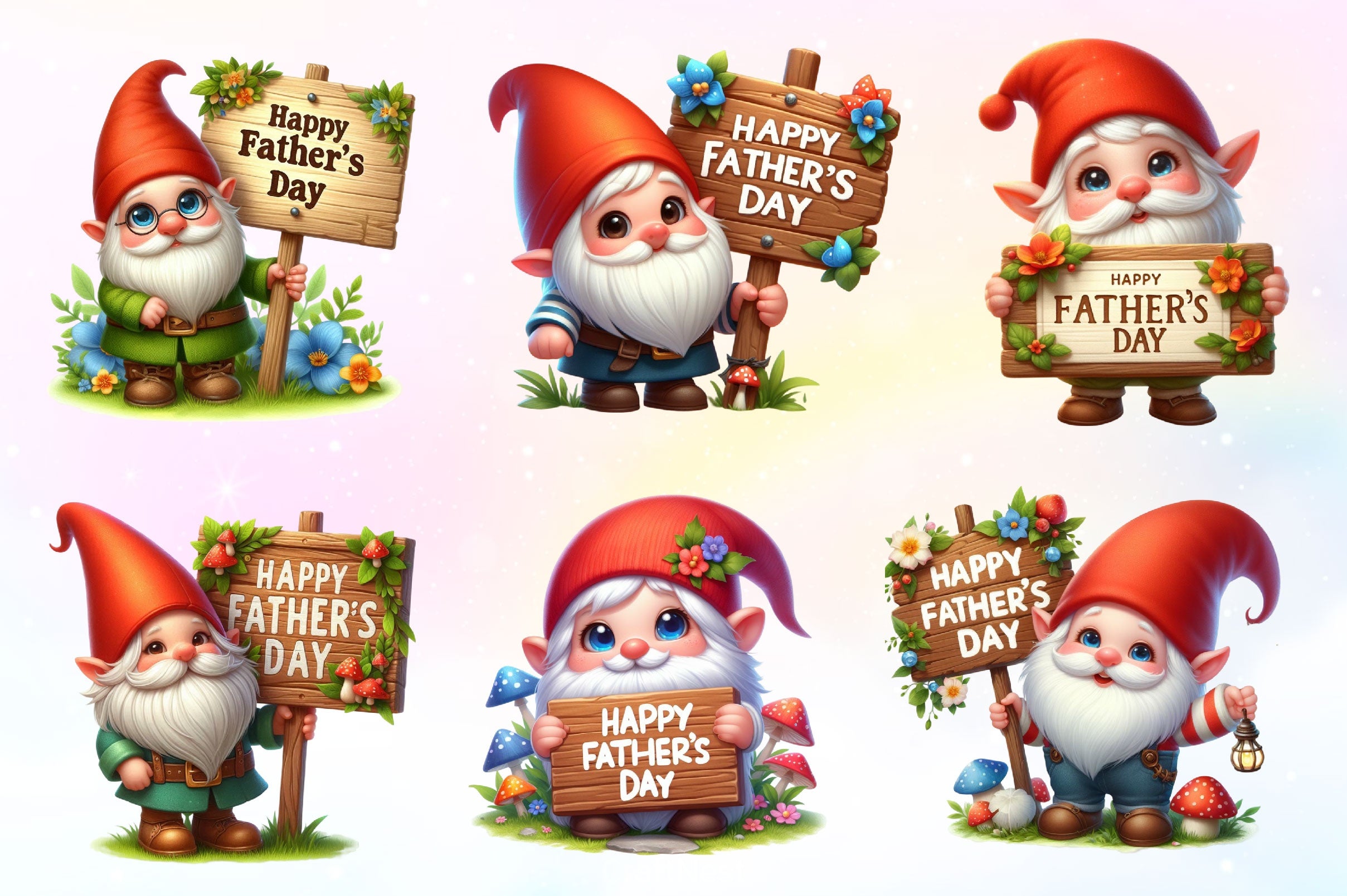 Happy Fathers Day Gnomes Clipart Bundle 2 - CraftNest - Digital Crafting and Art