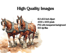 Farming Horses Clipart - CraftNest