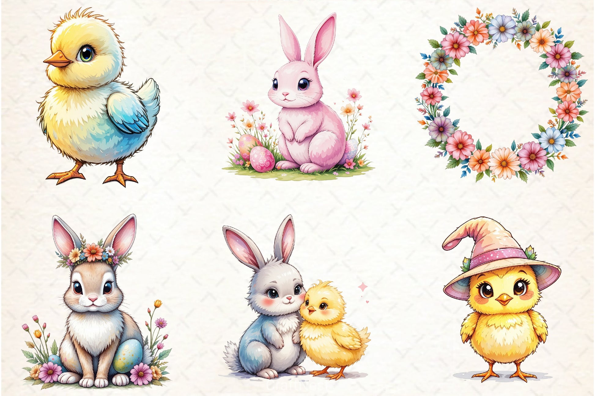 Pastel Pink Easter Clipart Bundle - CraftNest - Digital Crafting and Art