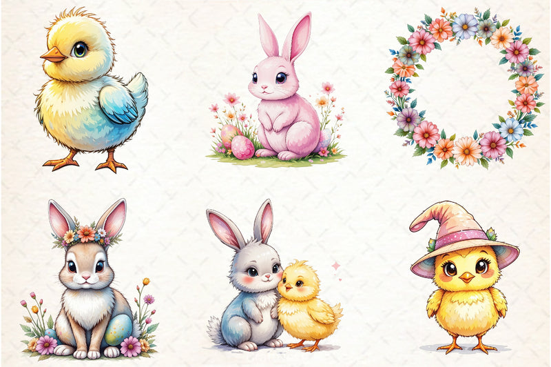 Pastel Pink Easter Clipart Bundle - CraftNest - Digital Crafting and Art