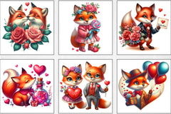 Valentine's Day Fox Clipart Bundle - CraftNest - Digital Crafting and Art