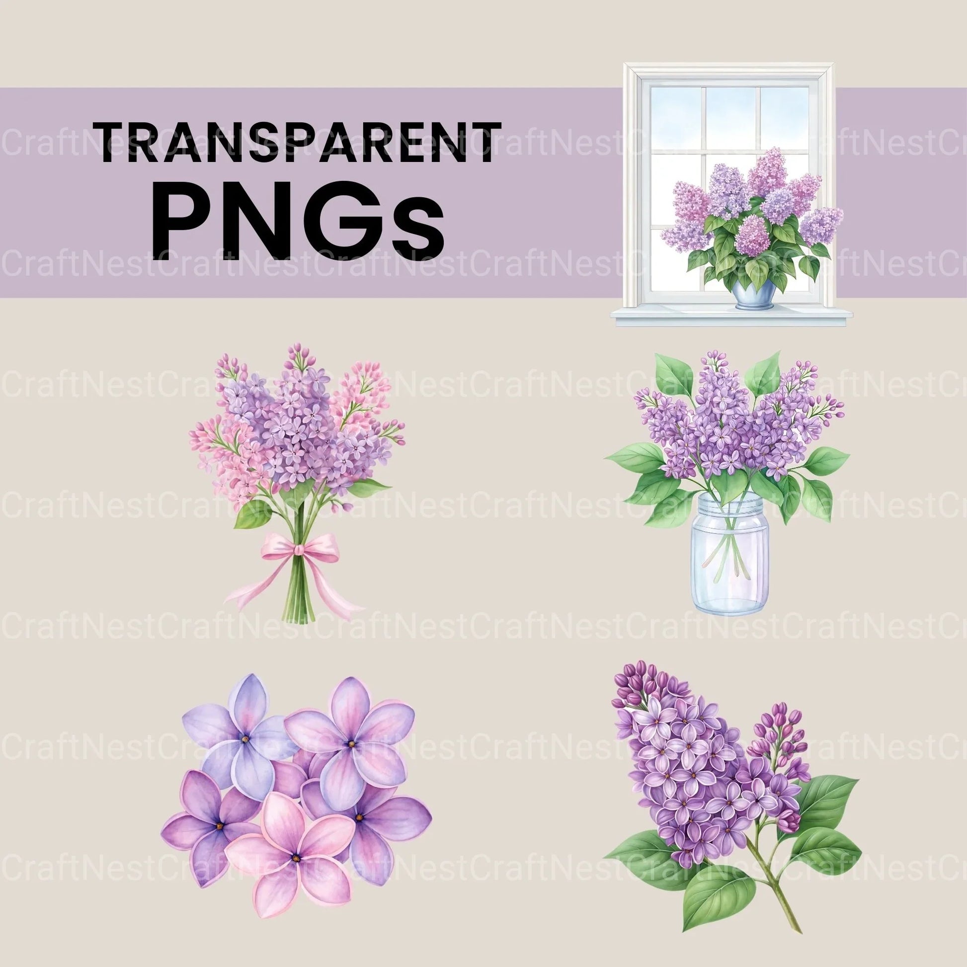 Lilacs Clipart Bundle - CraftNest - Digital Crafting and Art