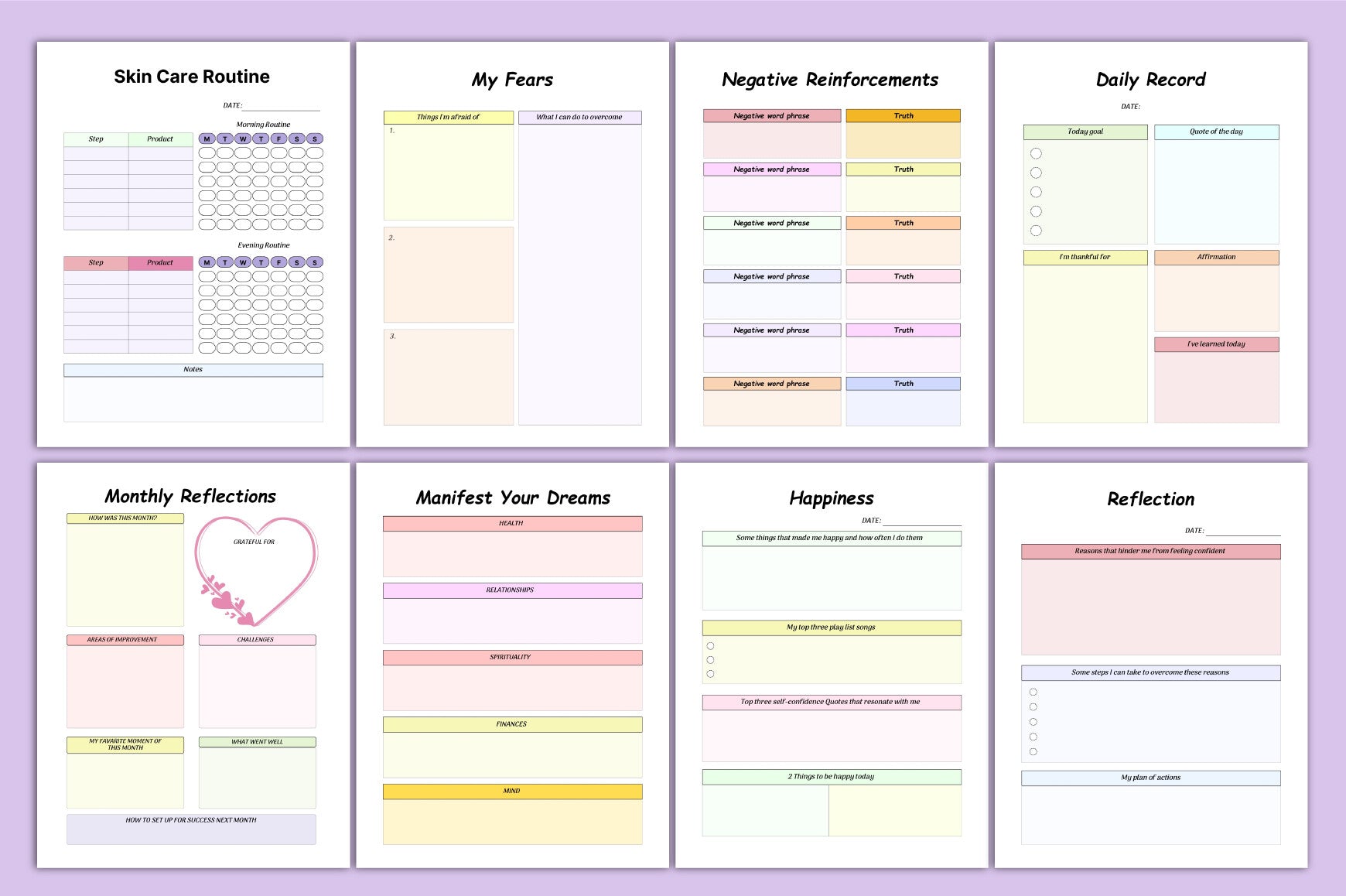 Self Confidence Planner