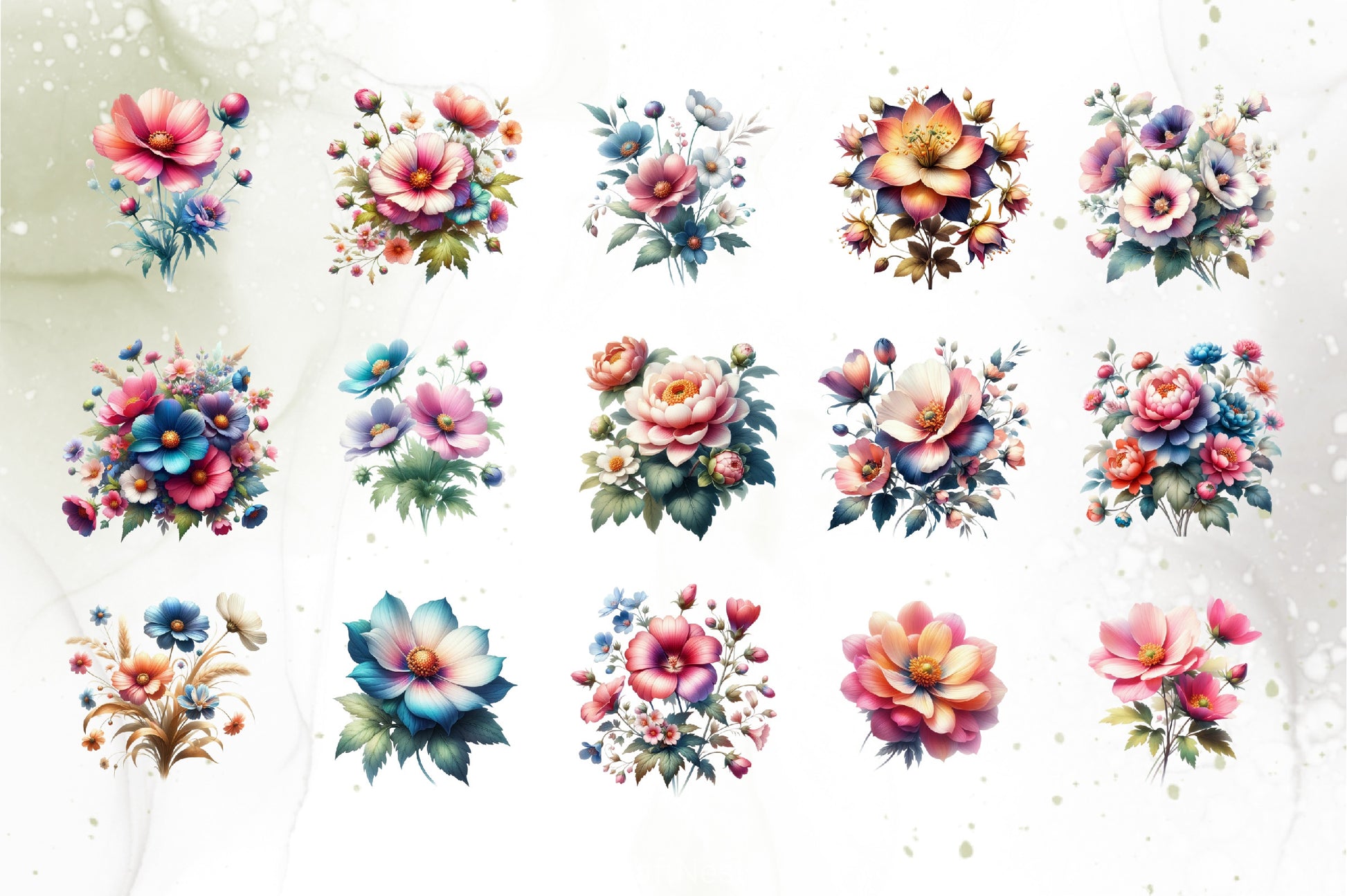 Vintage Flower Clipart Bundle - CraftNest - Digital Crafting and Art