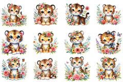 Tiger Flowers Clipart Bundle - CraftNest - Digital Crafting and Art