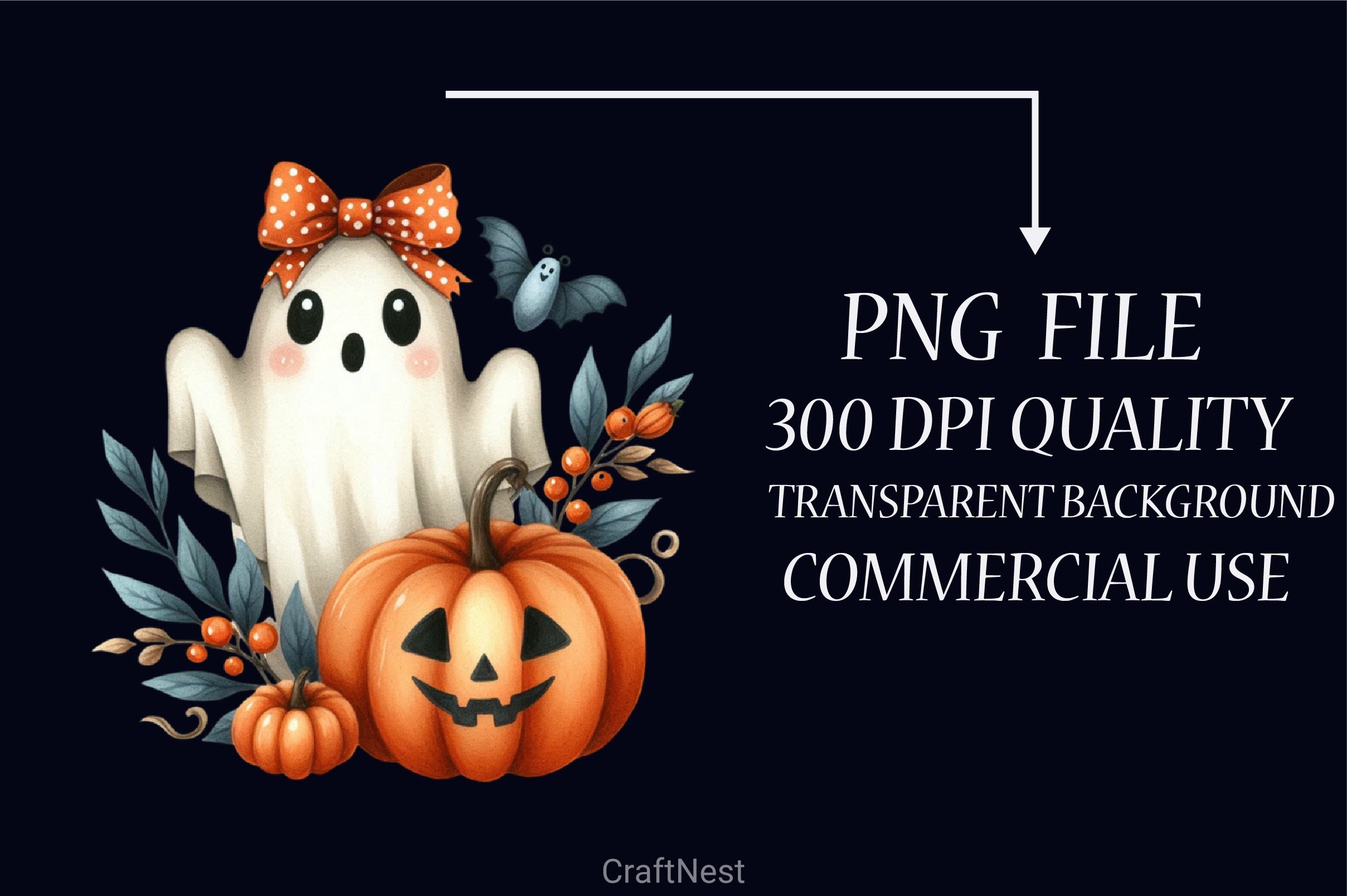 Halloween Ghost & Pumpkin Clipart Bundle 2 - CraftNest - Digital Crafting and Art