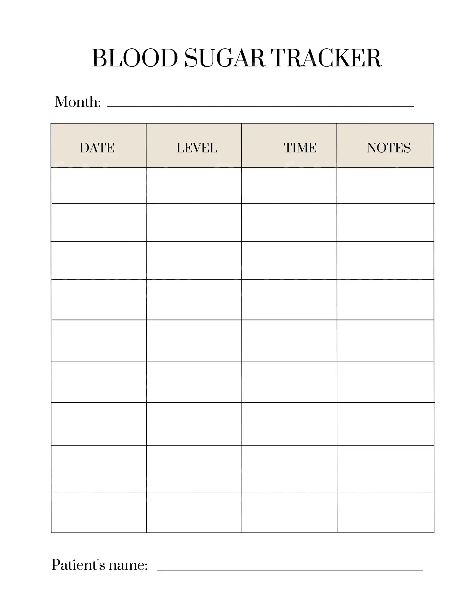 Blood Sugar Tracker Template Canva - CraftNest - Digital Crafting and Art