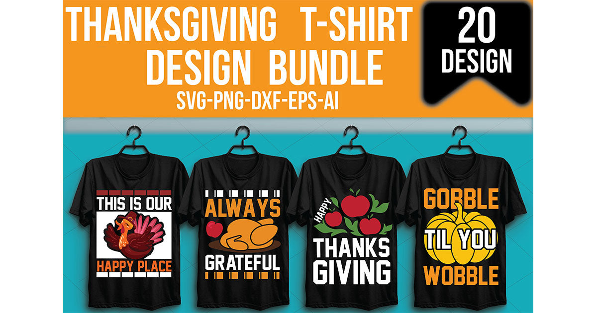 Thanksgiving T-Shirt Bundle 2 - CraftNest - Digital Crafting and Art