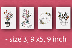 Flowers Card Flowers Illustrations With Recycled Envelope Bundle - CraftNest - Digital Crafting and Art