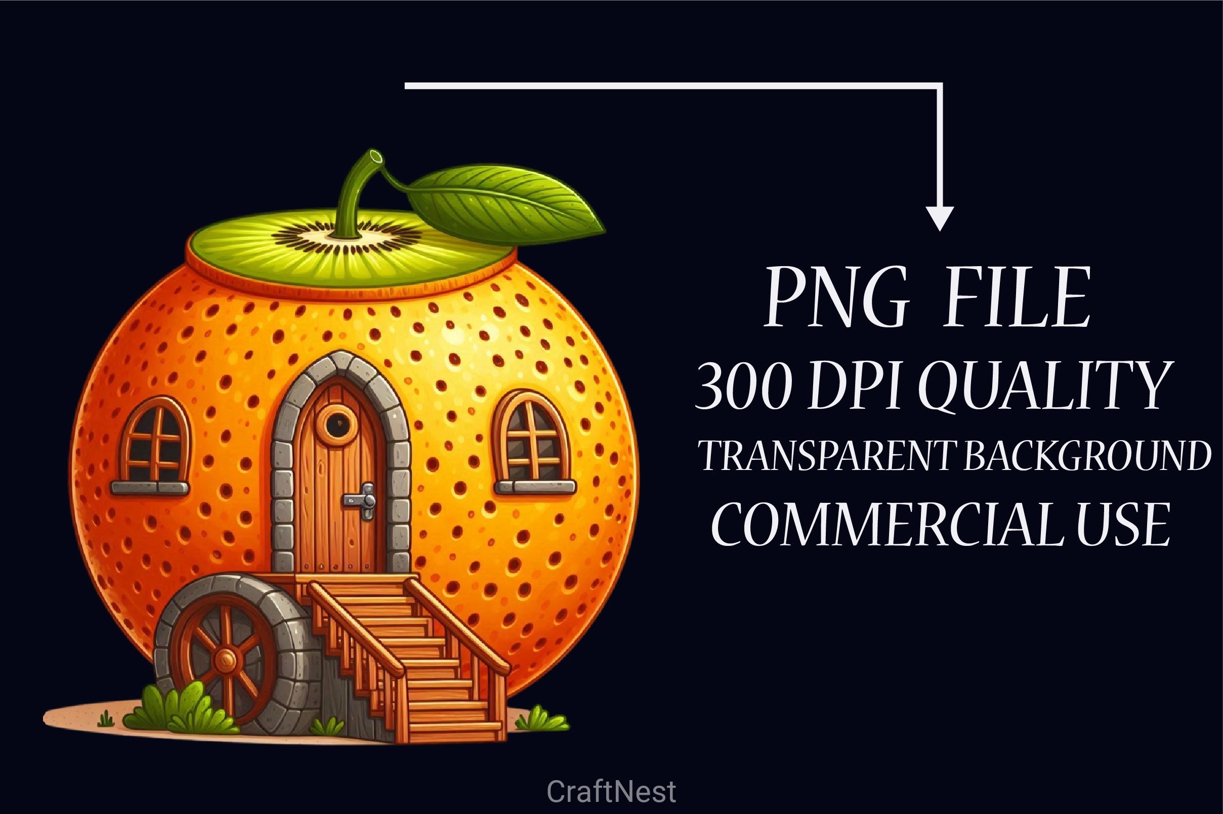 Fruit Houses Clipart Bundle - CraftNest - Digital Crafting and Art
