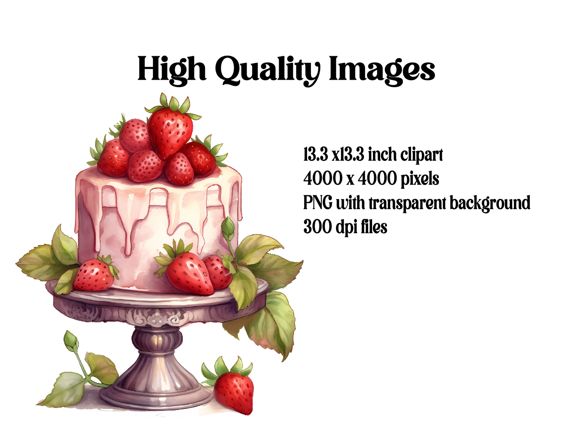 Strawberry Cake Clipart - CraftNest