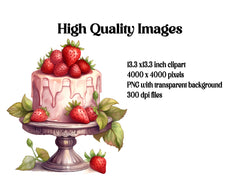 Strawberry Cake Clipart - CraftNest