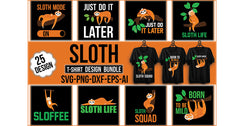 Sloth T-Shirt Bundle - CraftNest - Digital Crafting and Art