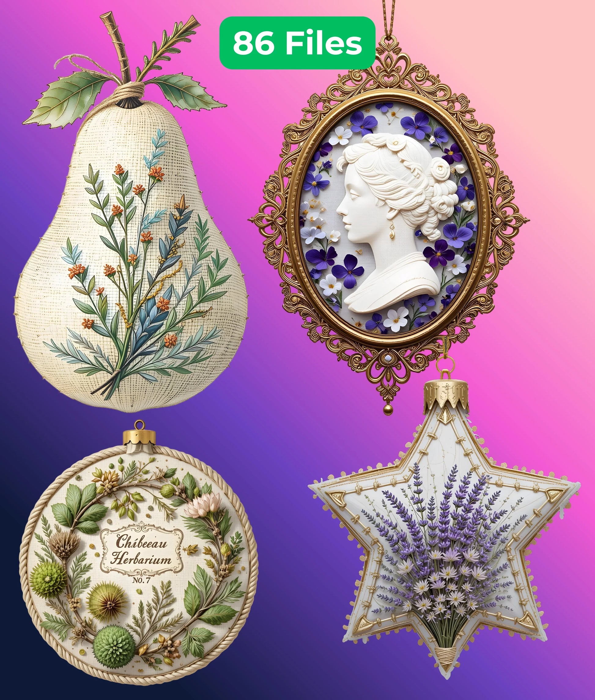 Chateau Herbarium Ornament Clipart Bundle - CraftNest - Digital Crafting and Art