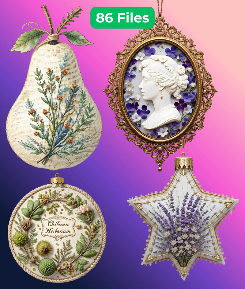 Chateau Herbarium Ornament Clipart Bundle - CraftNest - Digital Crafting and Art