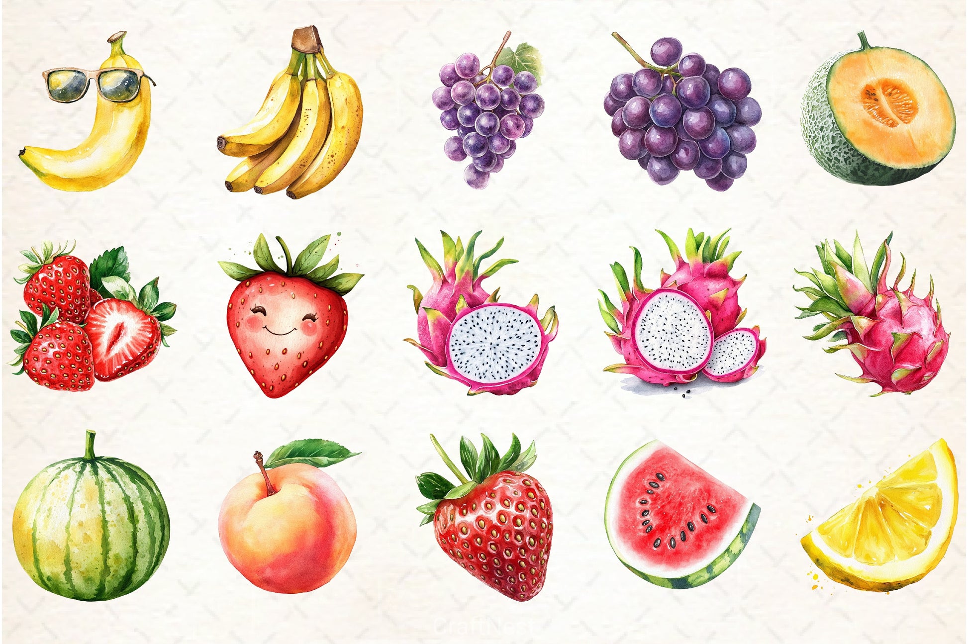 Summer Fruits Clipart Bundle - CraftNest - Digital Crafting and Art