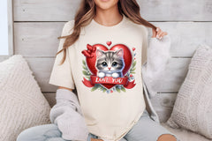 Love You Cat Valentine's Day Clipart Bundle 5 - CraftNest - Digital Crafting and Art