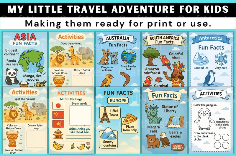 My Little Travel Adventure for Kids - CraftNest - Digital Crafting and Art