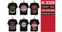 Typography Vintage T Shirt Bundle 2 - CraftNest - Digital Crafting and Art