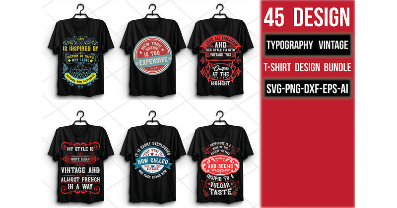 Typography Vintage T Shirt Bundle 2 - CraftNest - Digital Crafting and Art