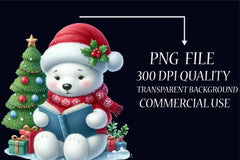 Christmas Polar Bear Clipart Bundle 1 - CraftNest - Digital Crafting and Art