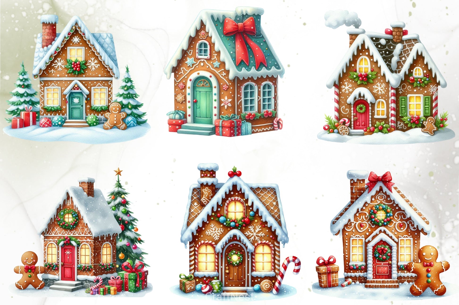Christmas Gingerbread House Clipart Bundle - CraftNest - Digital Crafting and Art