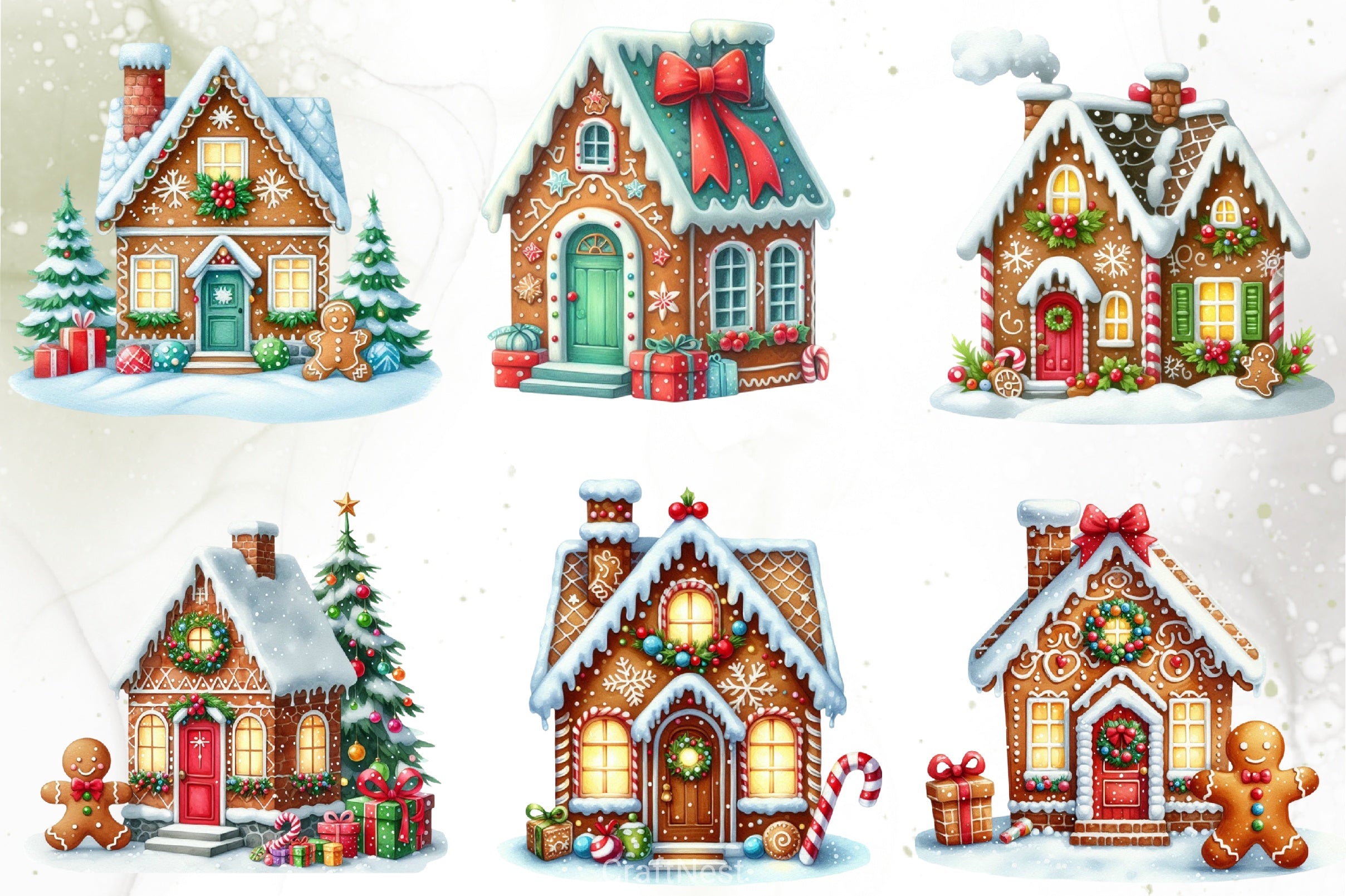 Christmas Gingerbread House Clipart Bundle - CraftNest - Digital Crafting and Art