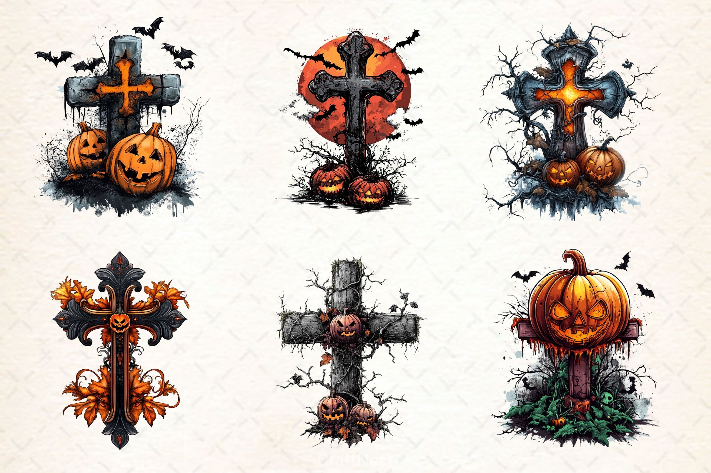 Halloween Cross Clipart Bundle - CraftNest - Digital Crafting and Art