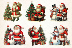 Vintage Christmas Santa Clipart Bundle 4 - CraftNest - Digital Crafting and Art